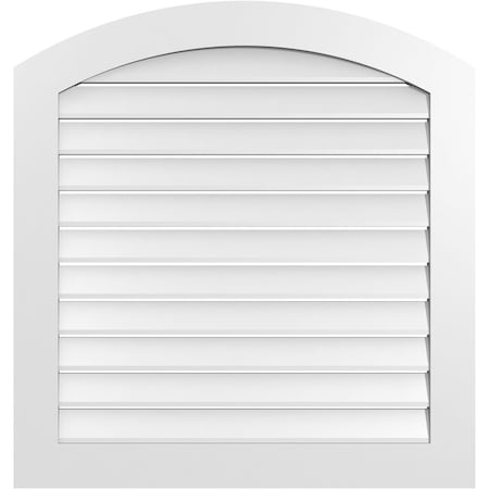 Ekena Millwork Arch Top Surface Mount PVC Gable Vent: Non-Functional, w/ 3-1/2"W x 1"P Standard Frame, 36"W x 36"H GVPAR36X3601SN